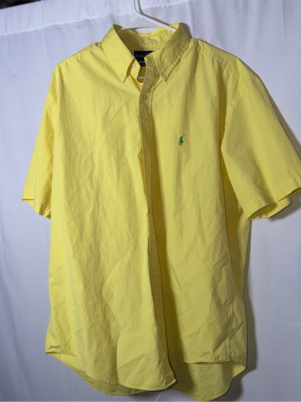 Ralph Lauren Short Sleeve Button-Down Shirt in Bright Yellow